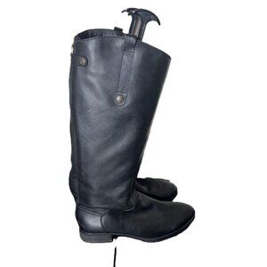 NWOB Sam Edelman Black Leather Zip-Up Riding Boots, Size 12M